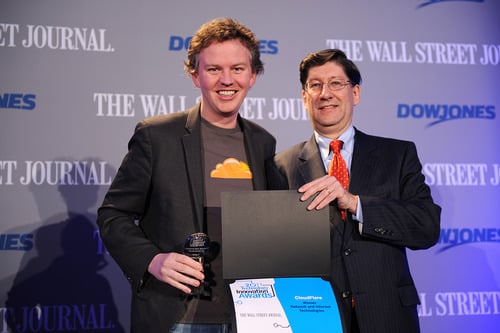 Receiving the WSJ Award for Most Innovative Internet Technology Company