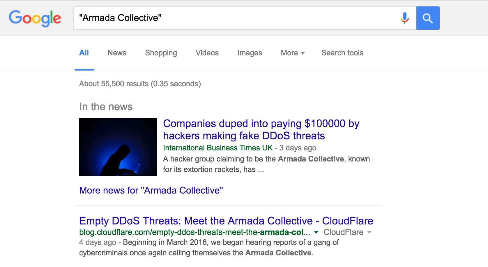 Armada Collective Google Search Results