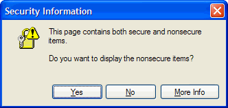 insecure connection in internet explorer