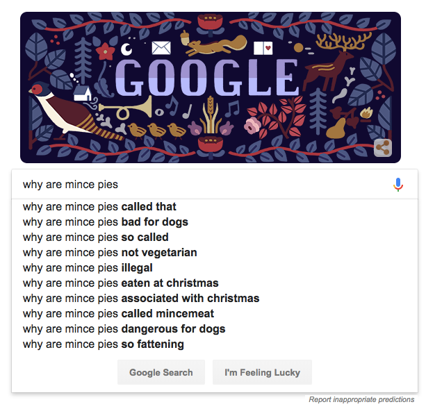 Internet search for Mince Pies