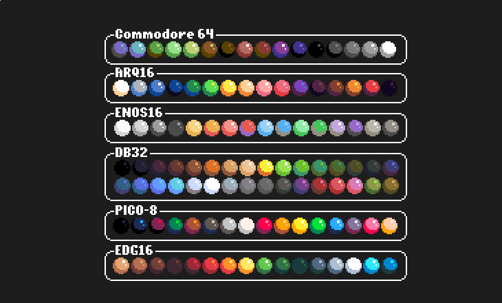 Different color palettes previewed against a common component