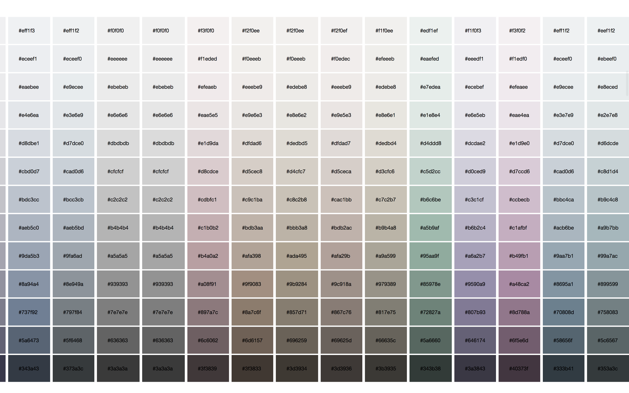 Heavily muted palette