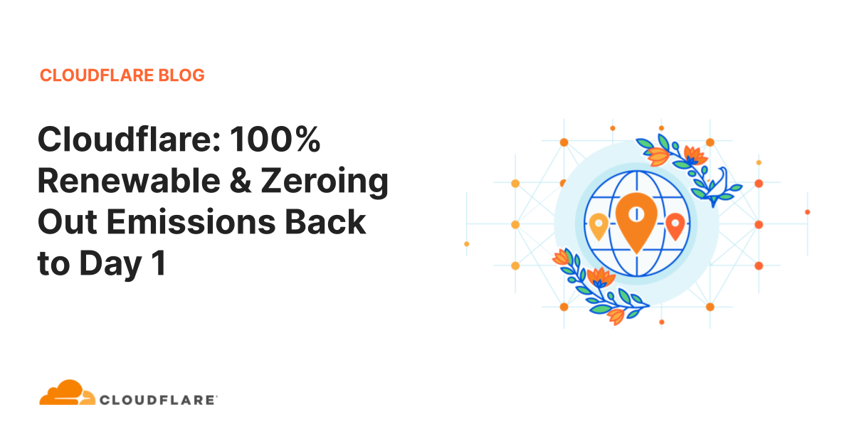 Cloudflare: 100% Renewable & Zeroing Out Emissions Back to Day 1