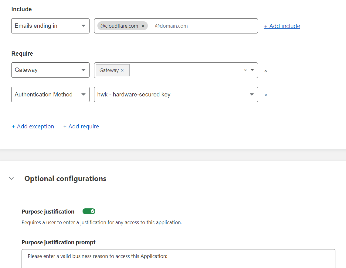 Capturing Purpose Justification in Cloudflare Access