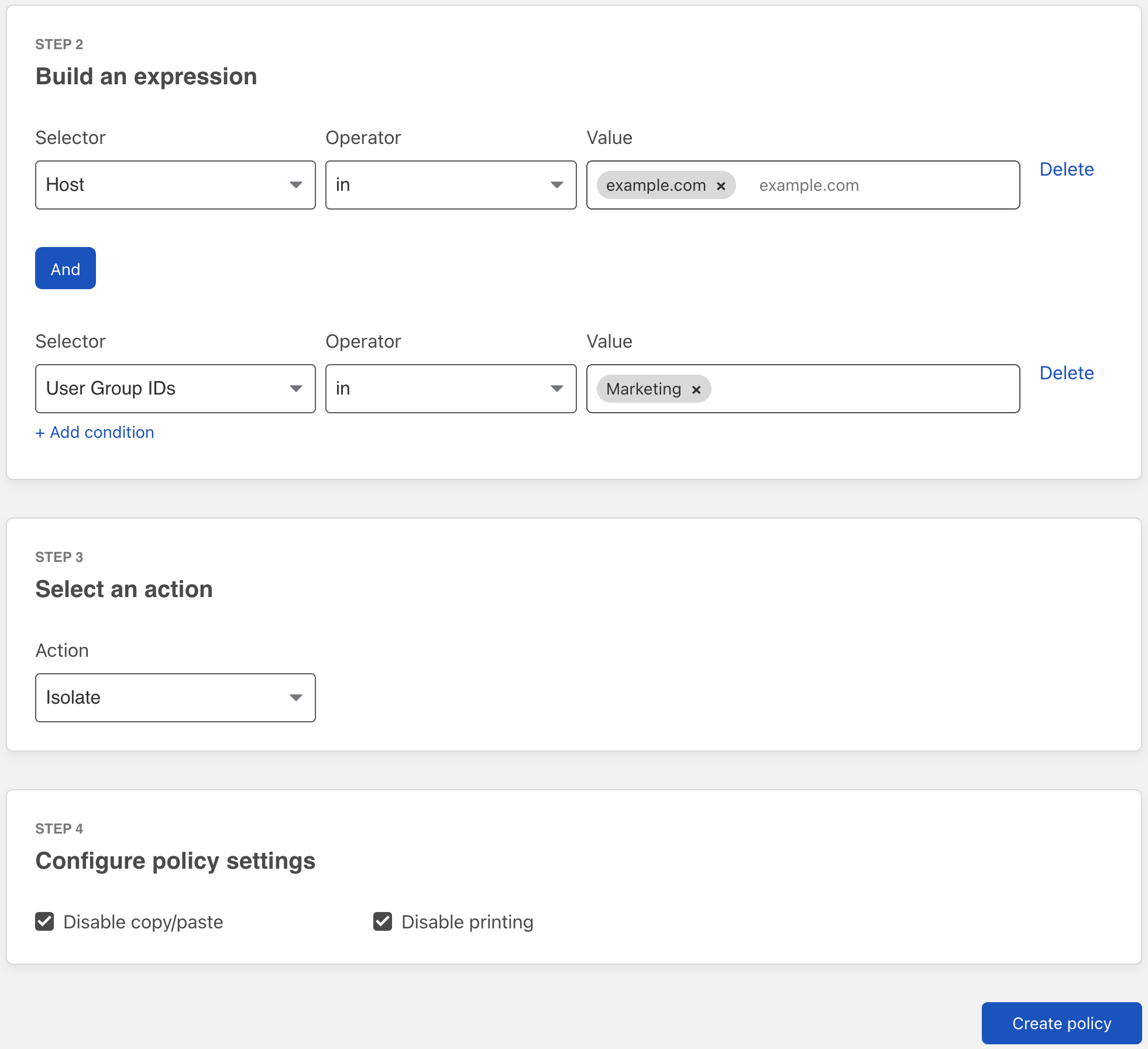 Data protection controls with Cloudflare Browser Isolation