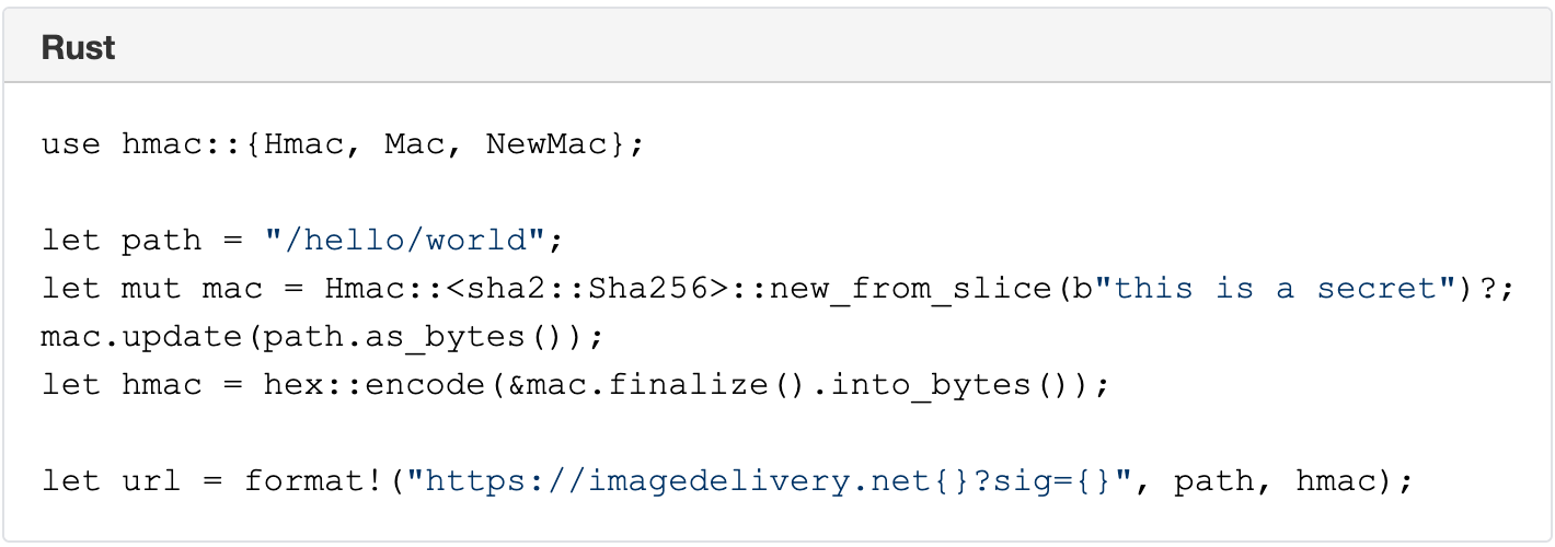example of signature generation in Rust