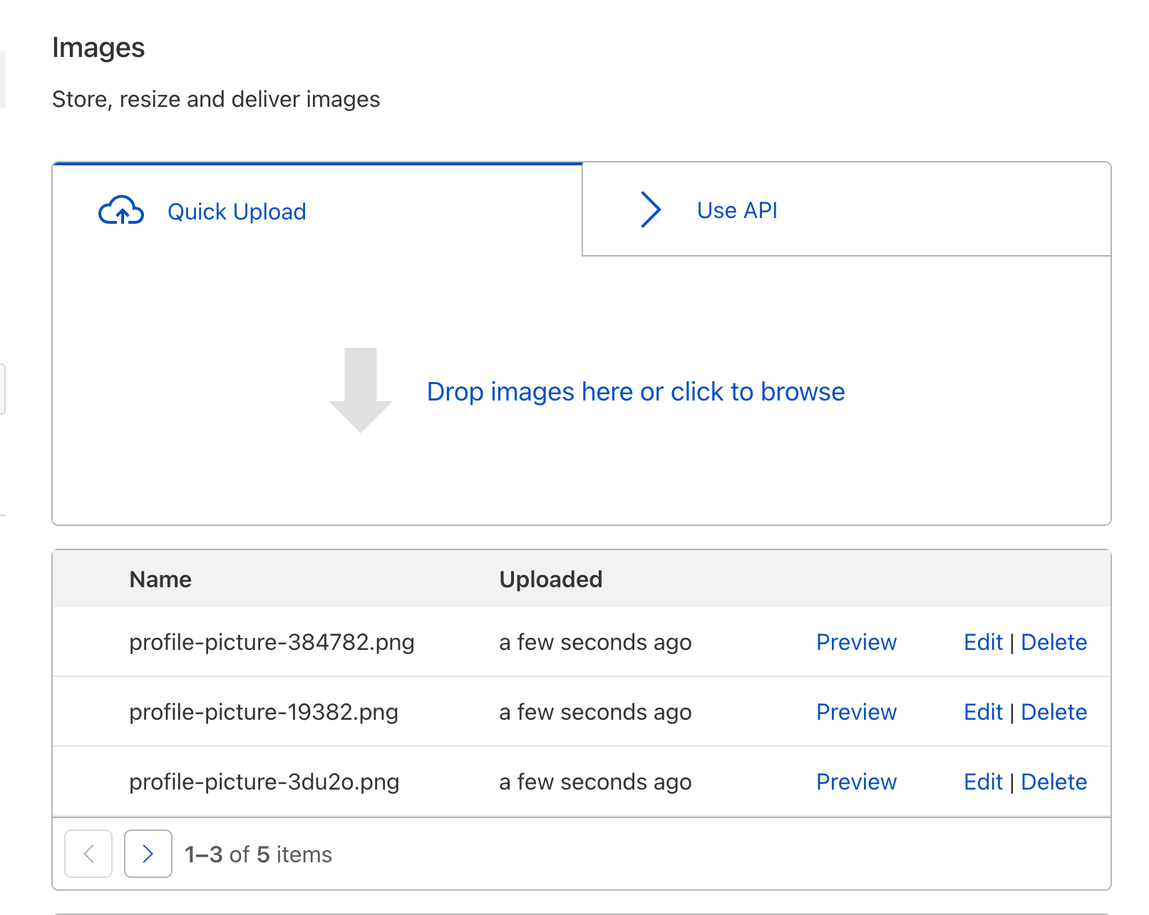 Cloudflare Images Dashboard