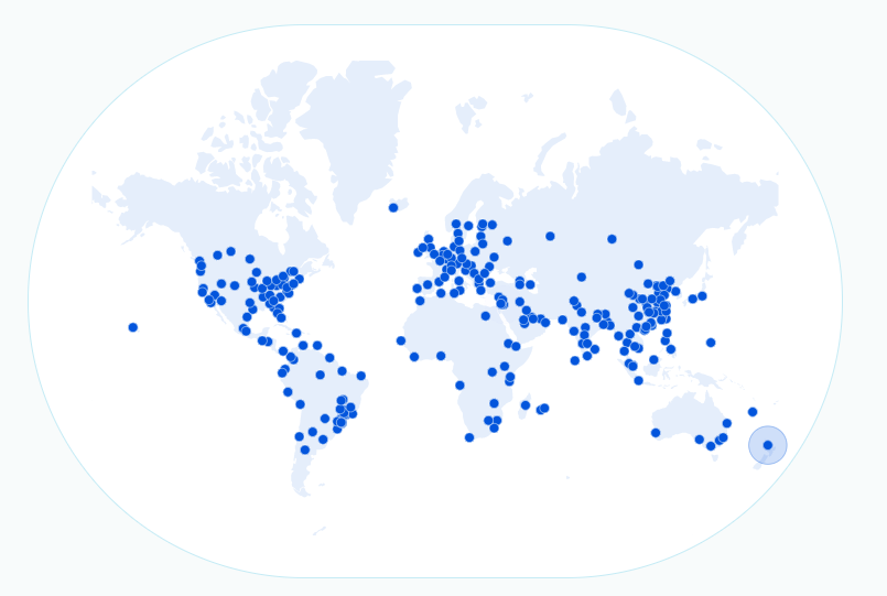 A map of Cloudflare's global network