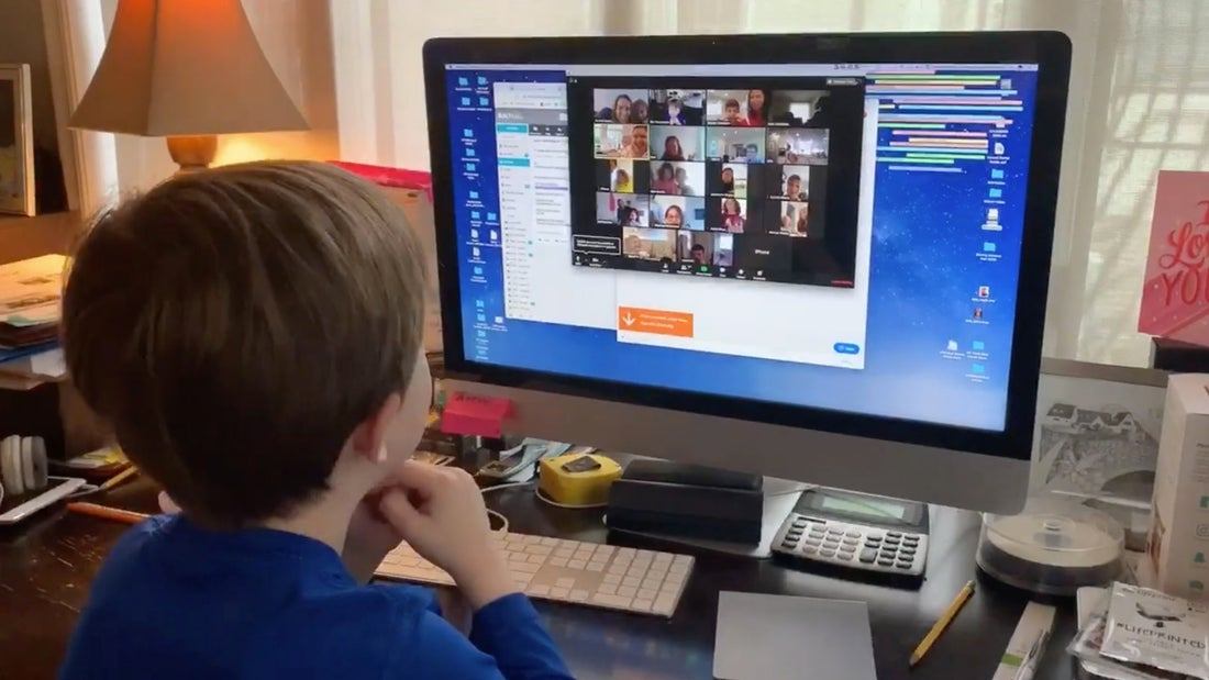 Child on a video conference all