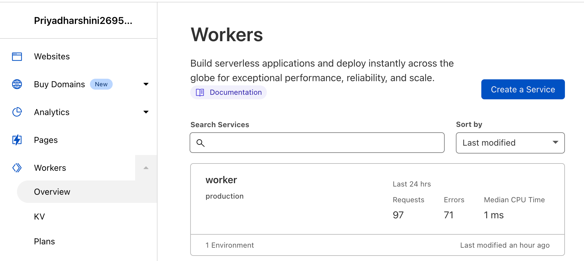 View and Manage workers in Cloudflare dashboard