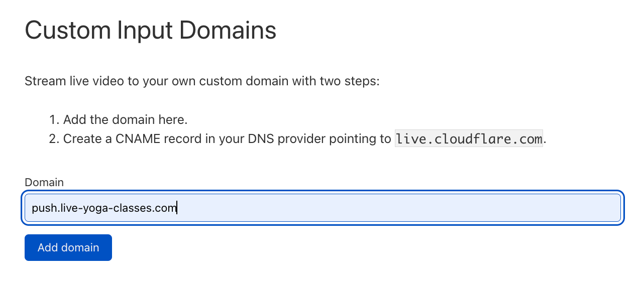 Bring your own ingest domain to Stream Live